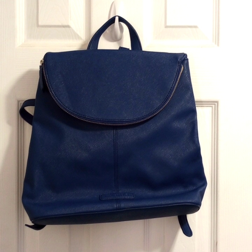 NWT Vera Bradley Backpack Purse sapphire blue w/ gray and black cheetah print in